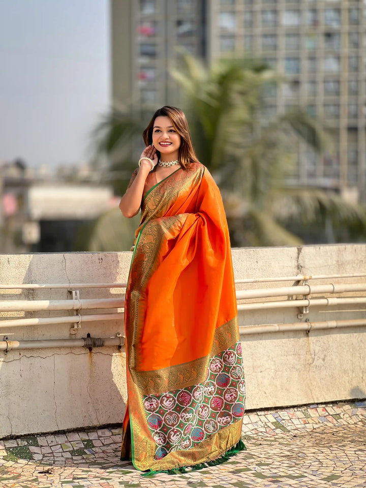 Banarasi Silk Saree | Weaving Jacquard Jari Work Wedding & Party Wear