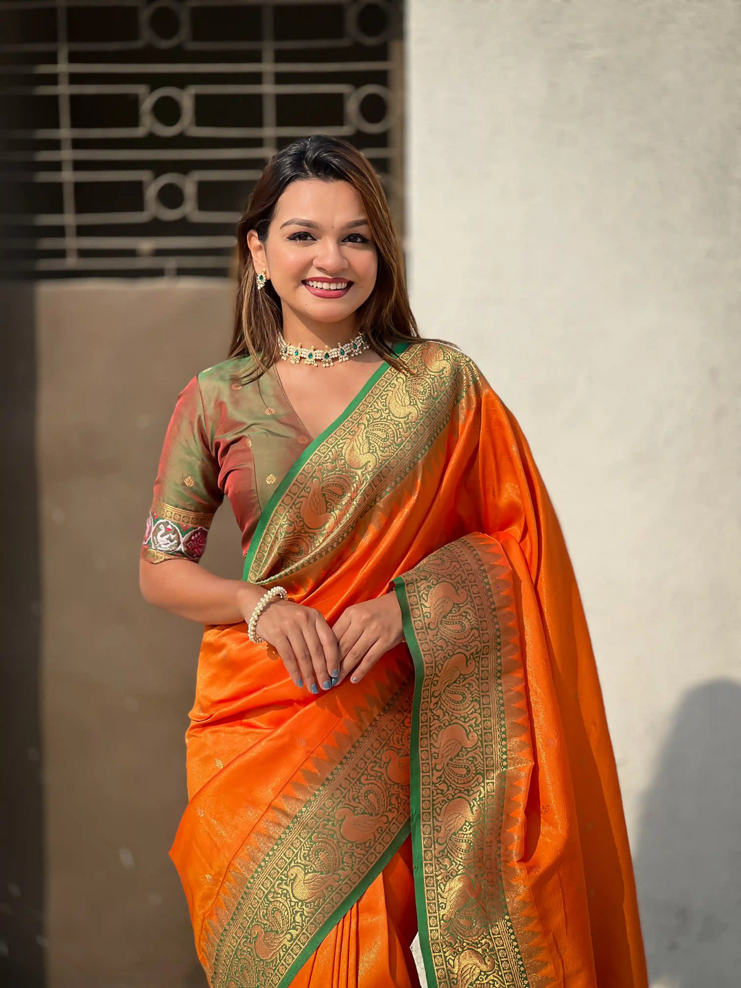 Banarasi Silk Saree | Weaving Jacquard Jari Work Wedding & Party Wear