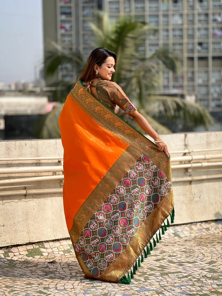 Banarasi Silk Saree | Weaving Jacquard Jari Work Wedding & Party Wear