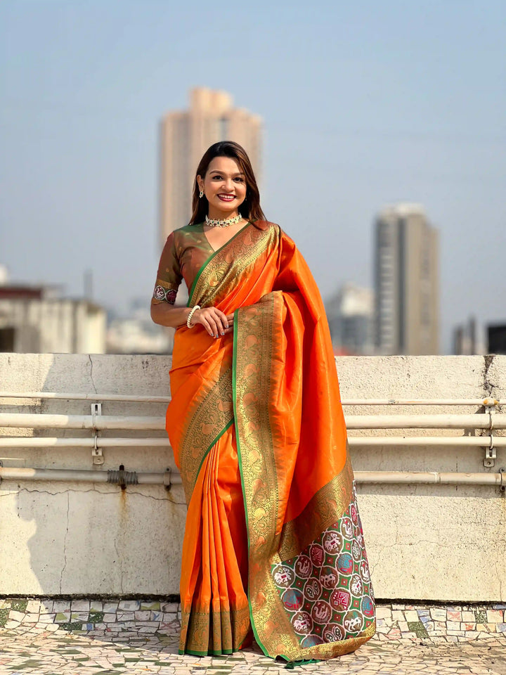 Banarasi Silk Saree | Weaving Jacquard Jari Work Wedding & Party Wear