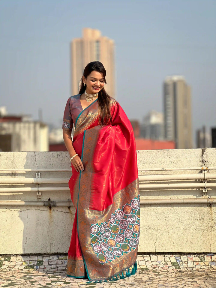 Banarasi Silk Saree | Weaving Jacquard Jari Work Wedding & Party Wear
