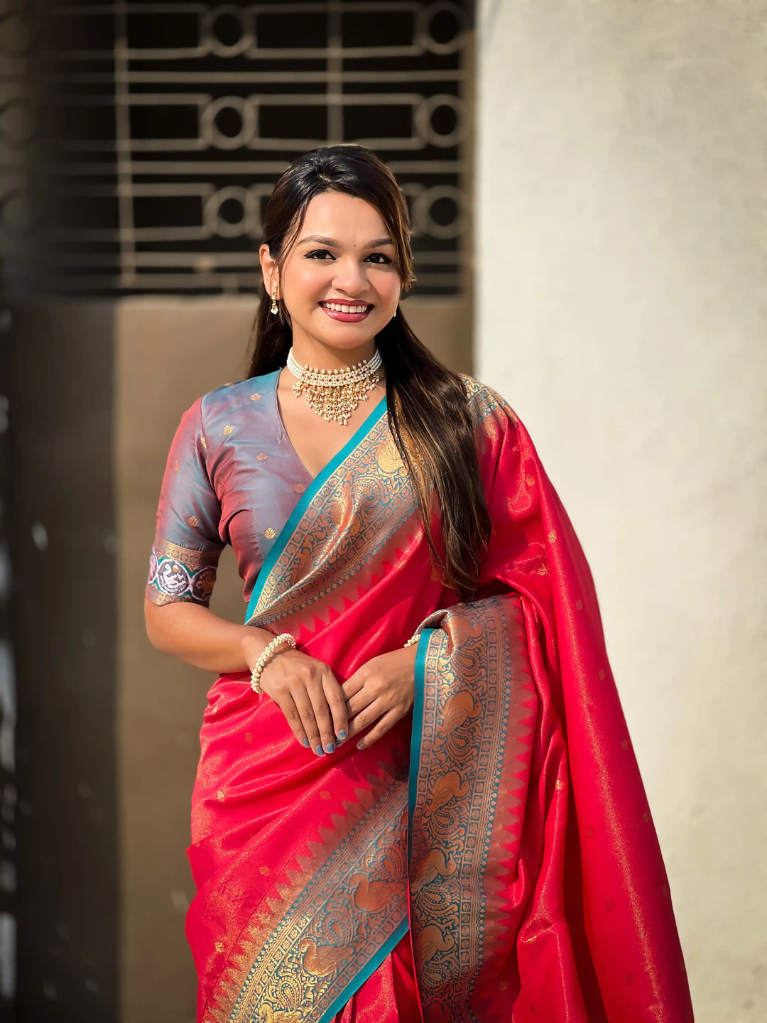 Banarasi Silk Saree | Weaving Jacquard Jari Work Wedding & Party Wear