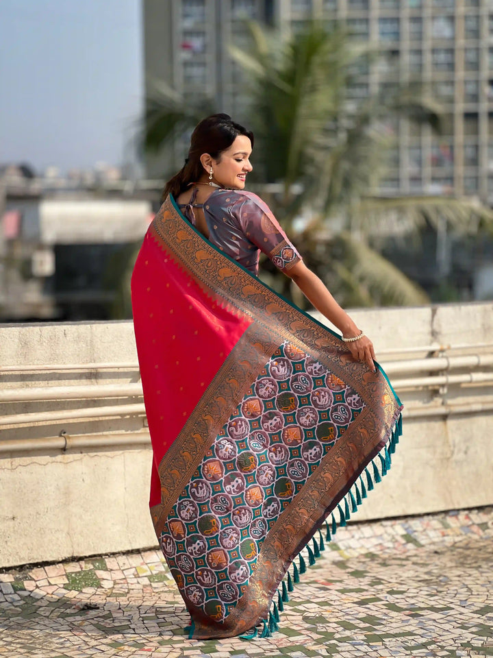Banarasi Silk Saree | Weaving Jacquard Jari Work Wedding & Party Wear