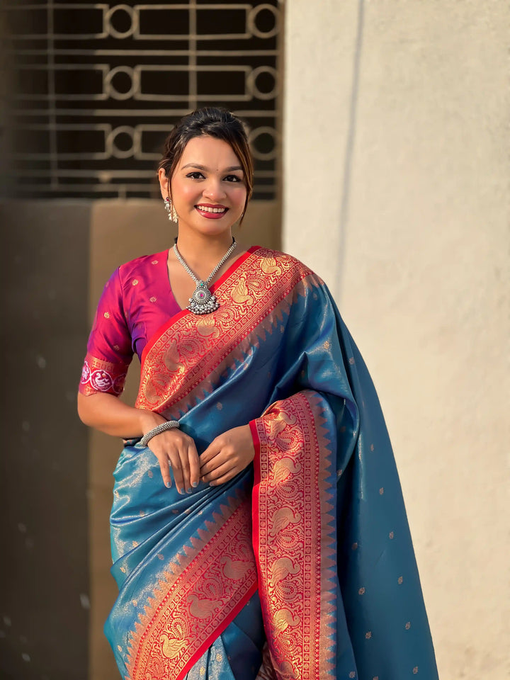 Banarasi Silk Saree | Weaving Jacquard Jari Work Wedding & Party Wear