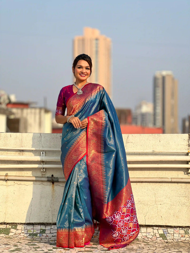 Banarasi Silk Saree | Weaving Jacquard Jari Work Wedding & Party Wear