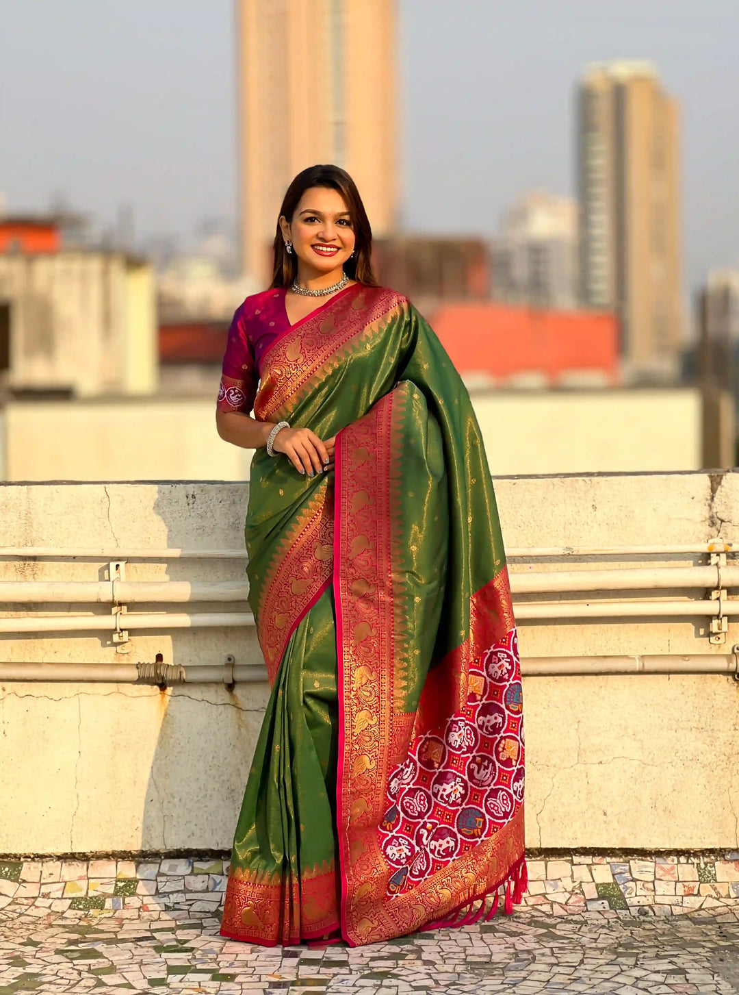 Banarasi Silk Saree | Weaving Jacquard Jari Work Wedding & Party Wear