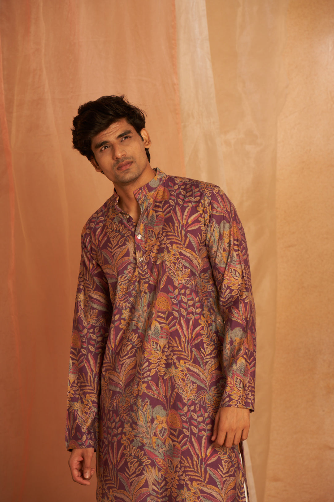 Purple Luxurious Modal Silk Kurta | Comfortable & Stylish Indian Attire