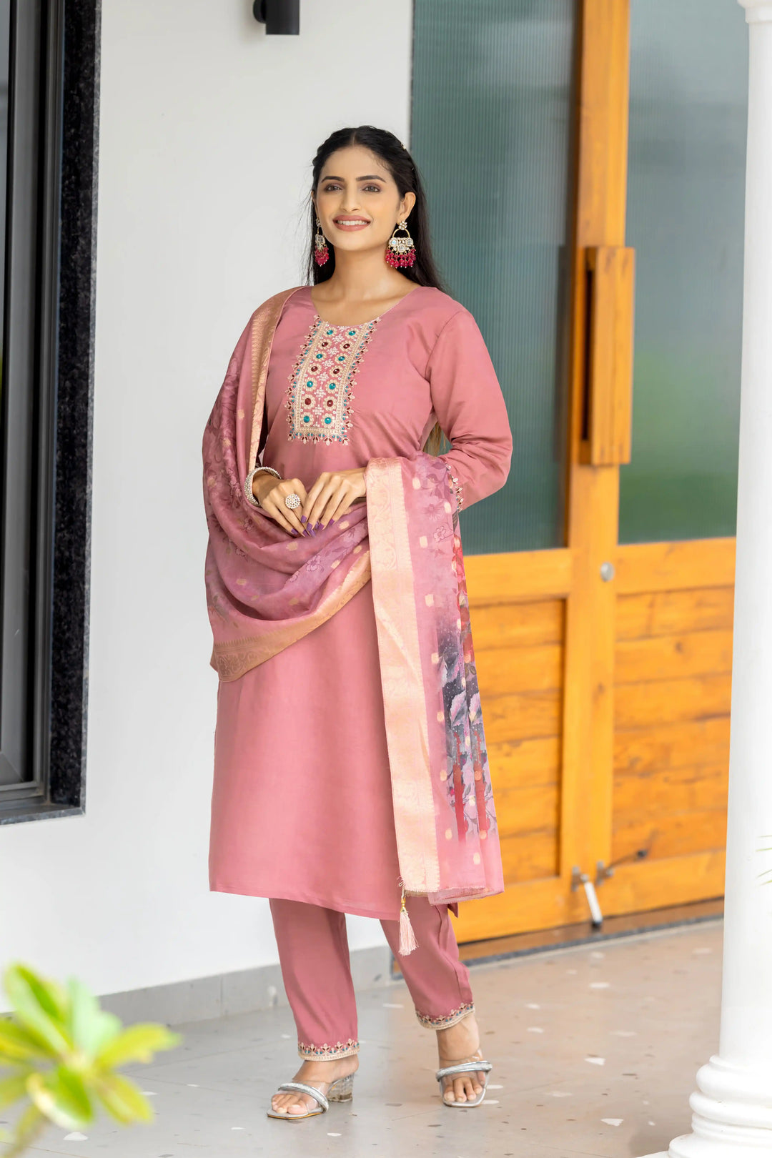 Designer Salwar Suit Modal Silk | Embroidery & Print Work Festive Wear