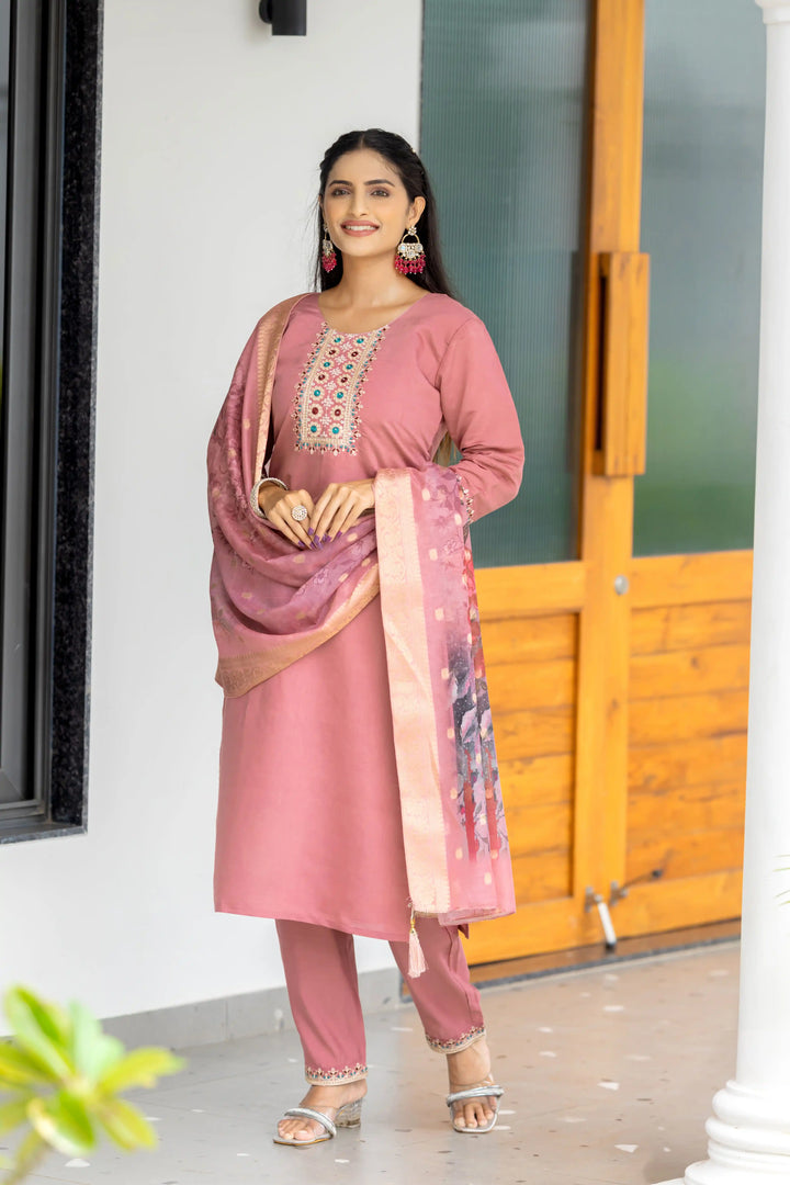 Designer Salwar Suit Modal Silk | Embroidery & Print Work Festive Wear