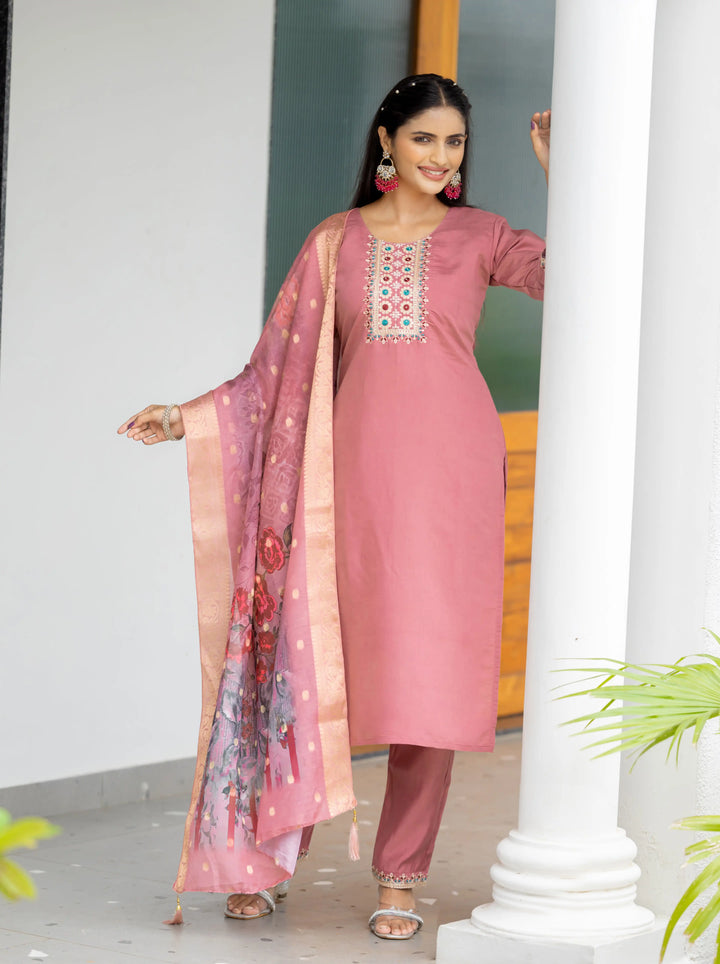 Designer Salwar Suit Modal Silk | Embroidery & Print Work Festive Wear
