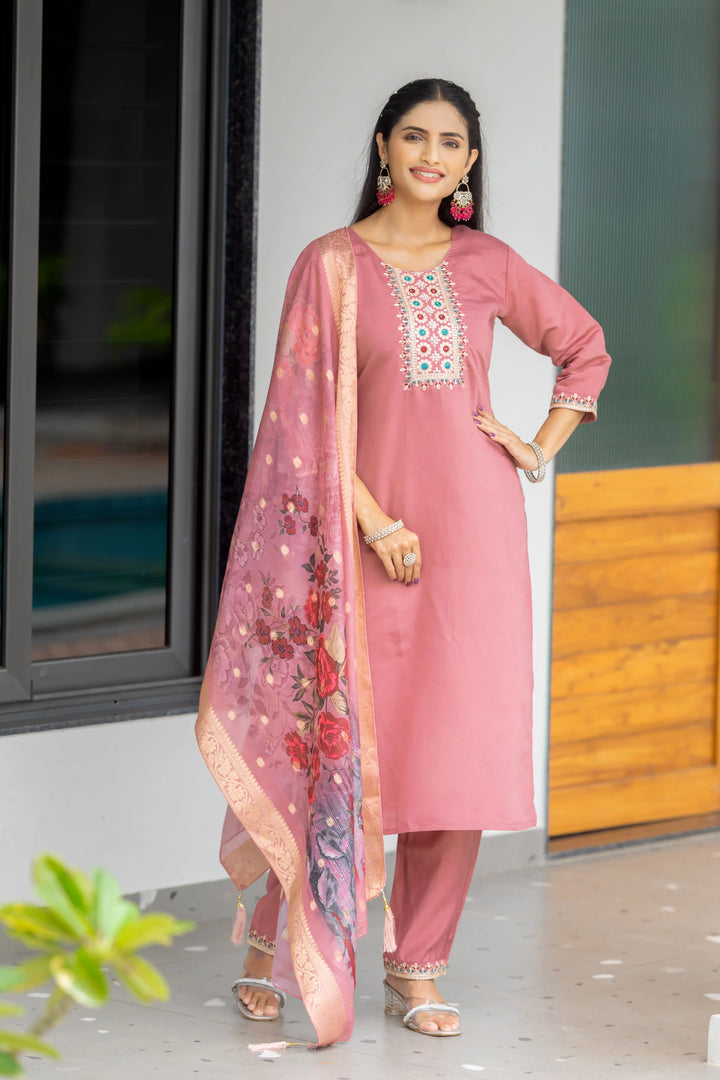 Designer Salwar Suit Modal Silk | Embroidery & Print Work Festive Wear
