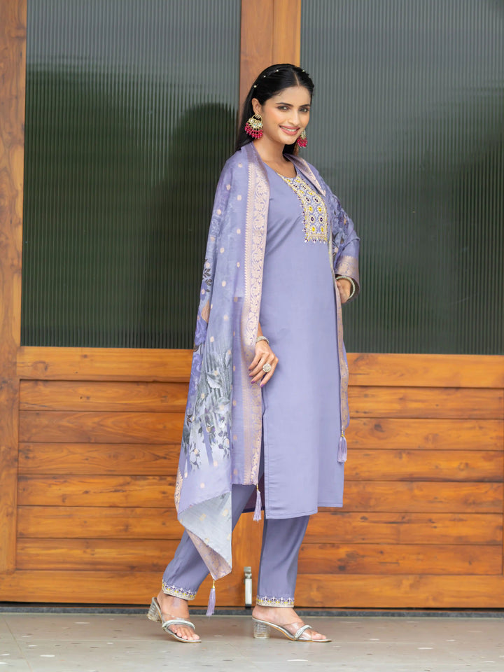 Designer Salwar Suit Modal Silk | Embroidery & Print Work Festive Wear