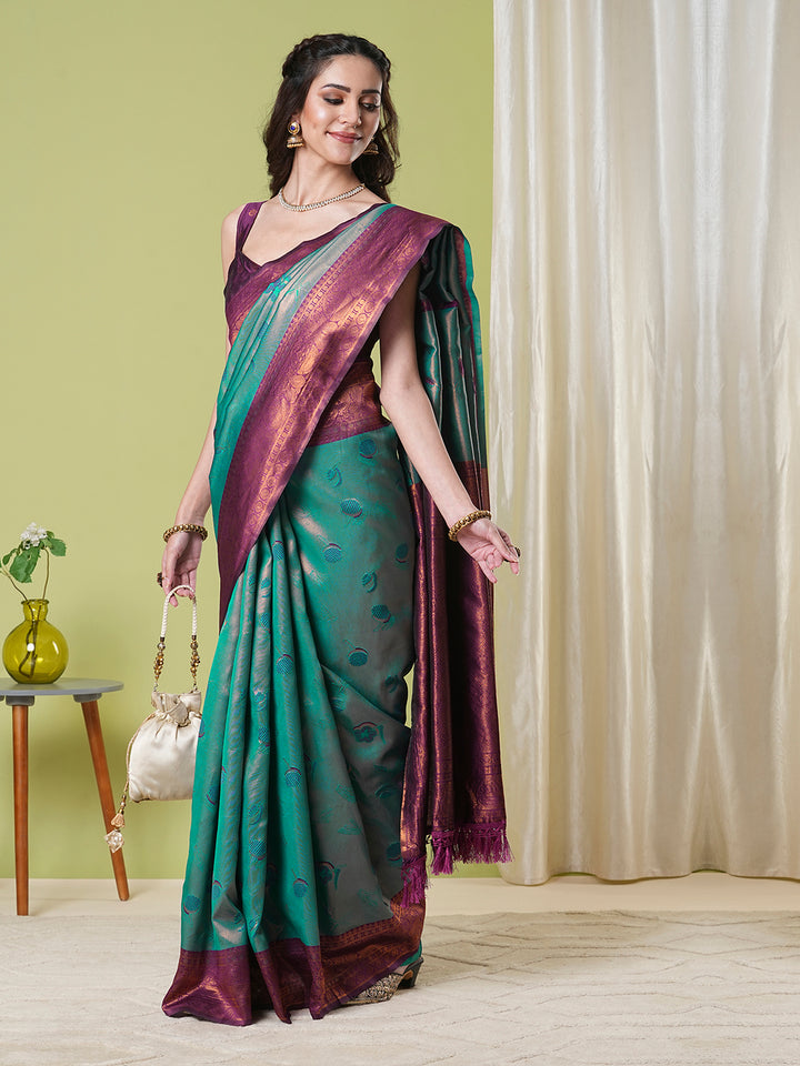 Traditional Banarasi Silk Saree | Jacquard Weaving Perfect for Festive Wear