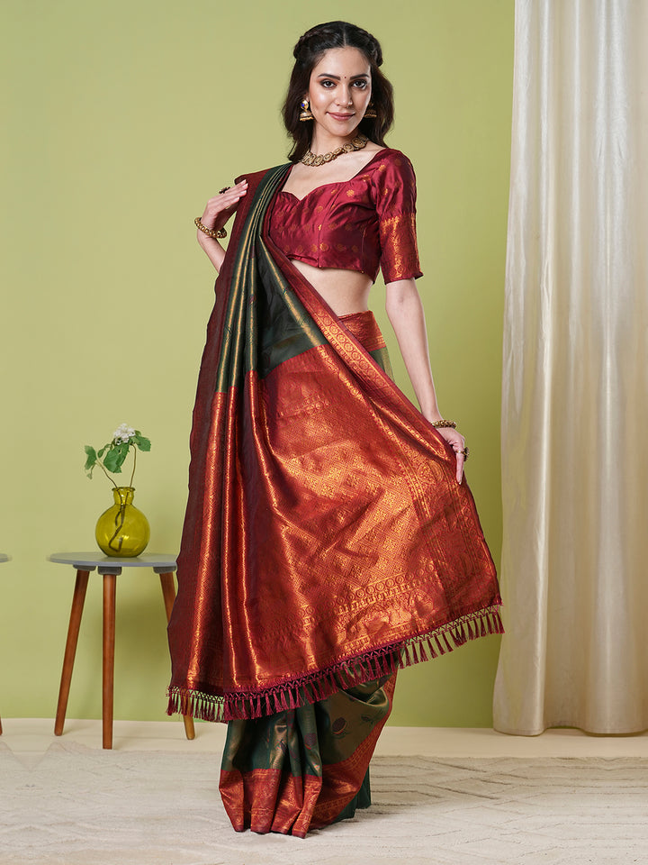 Traditional Banarasi Silk Saree | Jacquard Weaving Perfect for Festive Wear