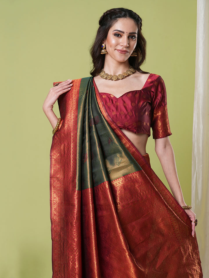 Traditional Banarasi Silk Saree | Jacquard Weaving Perfect for Festive Wear