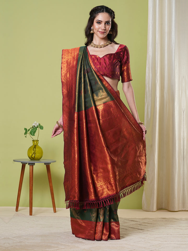 Traditional Banarasi Silk Saree | Jacquard Weaving Perfect for Festive Wear