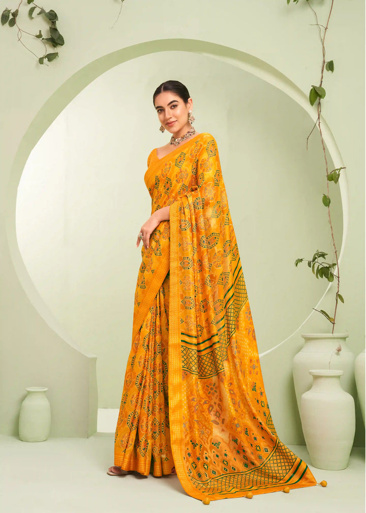Stylish PV Georgette Saree | Designer Wevon Border Festive & Wedding Wear