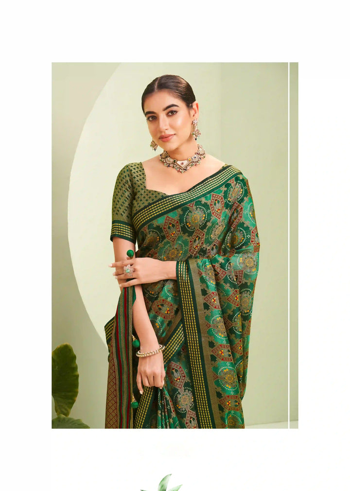 Stylish PV Georgette Saree | Designer Wevon Border Festive & Wedding Wear