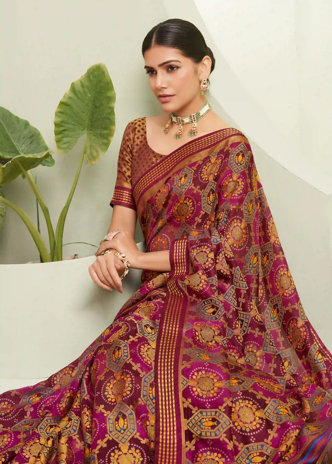 Stylish PV Georgette Saree | Designer Wevon Border Festive & Wedding Wear