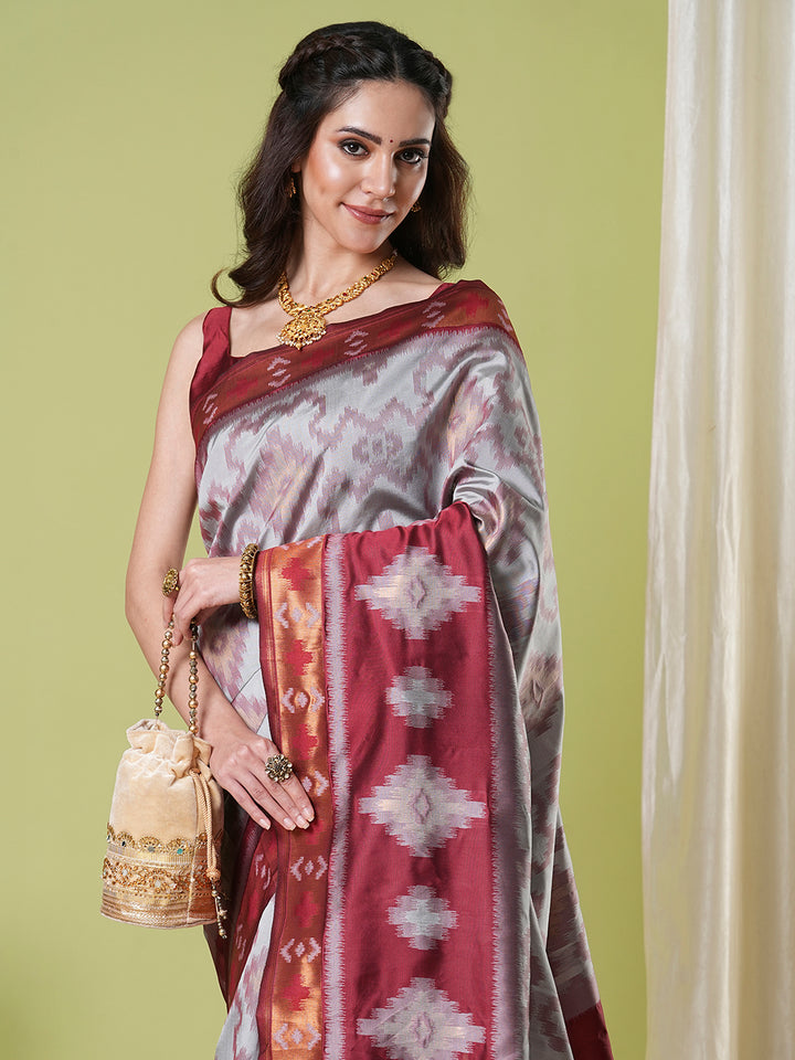 Traditional Banarasi Silk Saree | Rich Wevon Jacquard Festive Look