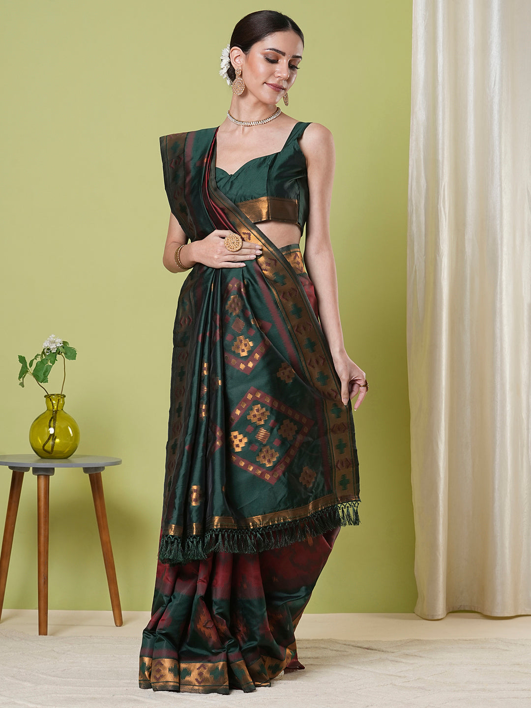 Traditional Banarasi Silk Saree | Rich Wevon Jacquard Festive Look