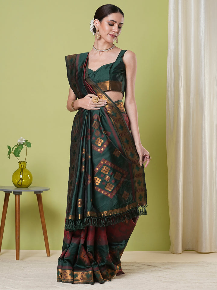Traditional Banarasi Silk Saree | Rich Wevon Jacquard Festive Look