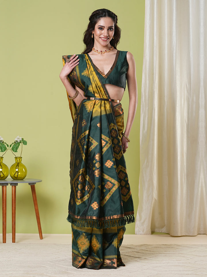 Traditional Banarasi Silk Saree | Rich Wevon Jacquard Festive Look