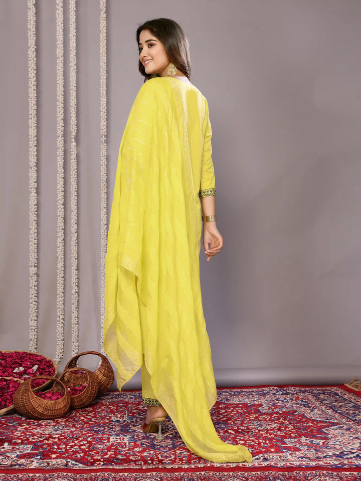 Light Yellow Salwar Suit | Cotton Blend with Designer Embroidery festive look