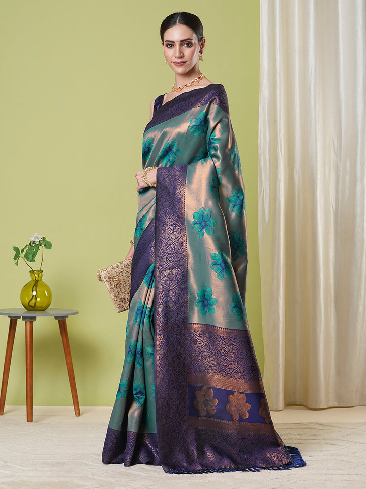 Banarasi Silk Saree | Wevon Jacquard Designer Elegant Festive Wear