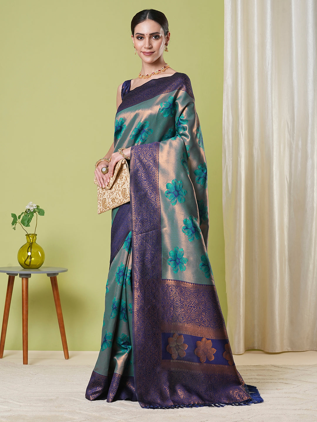 Banarasi Silk Saree | Wevon Jacquard Designer Elegant Festive Wear