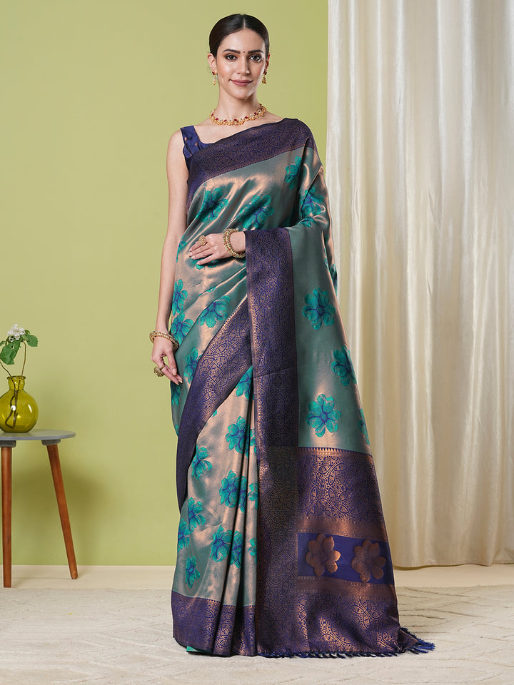 Banarasi Silk Saree | Wevon Jacquard Designer Elegant Festive Wear