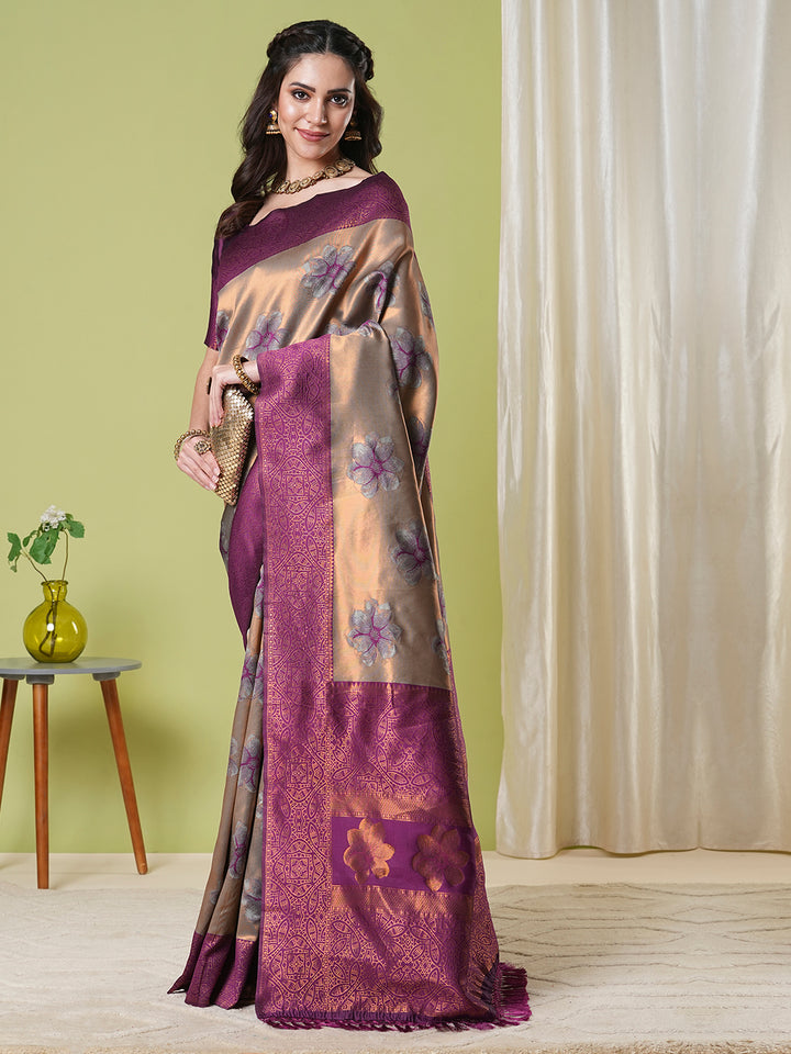 Banarasi Silk Saree | Wevon Jacquard Designer Elegant Festive Wear