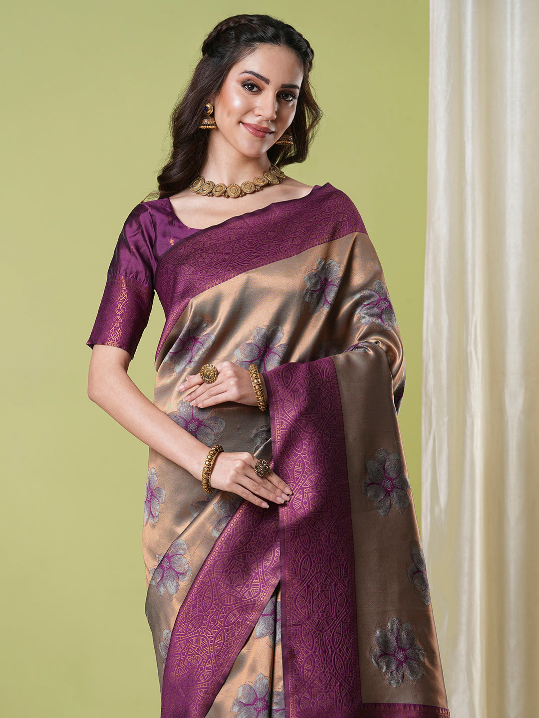 Banarasi Silk Saree | Wevon Jacquard Designer Elegant Festive Wear