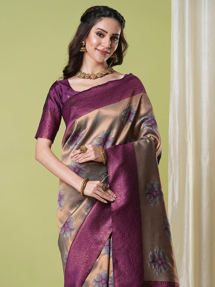 Banarasi Silk Saree | Wevon Jacquard Designer Elegant Festive Wear