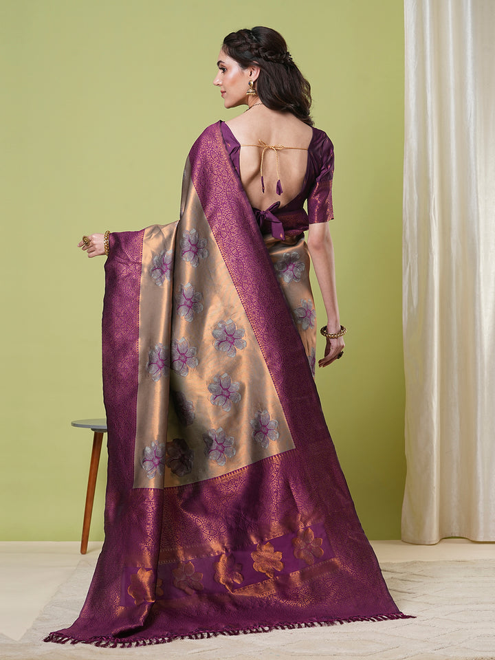 Banarasi Silk Saree | Wevon Jacquard Designer Elegant Festive Wear