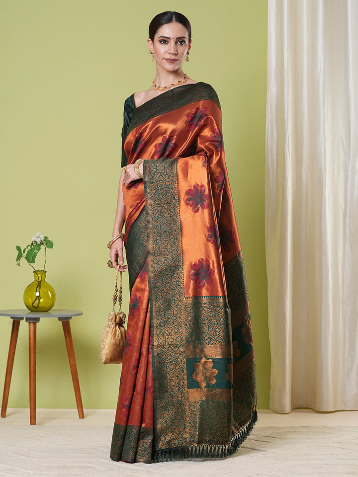 Banarasi Silk Saree | Wevon Jacquard Designer Elegant Festive Wear