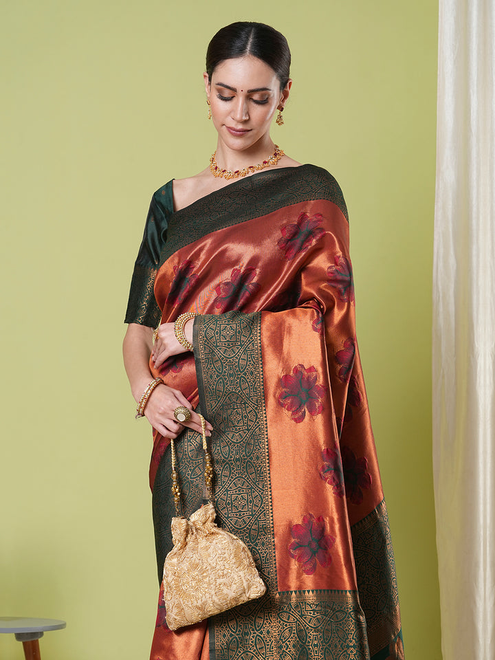 Banarasi Silk Saree | Wevon Jacquard Designer Elegant Festive Wear