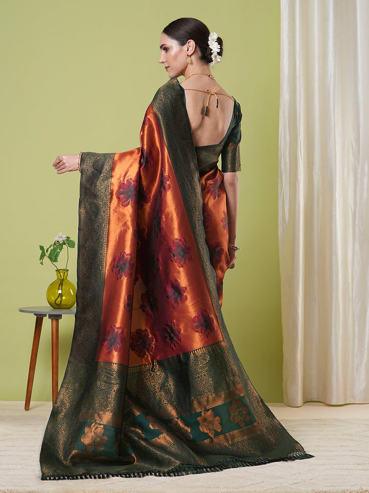 Banarasi Silk Saree | Wevon Jacquard Designer Elegant Festive Wear