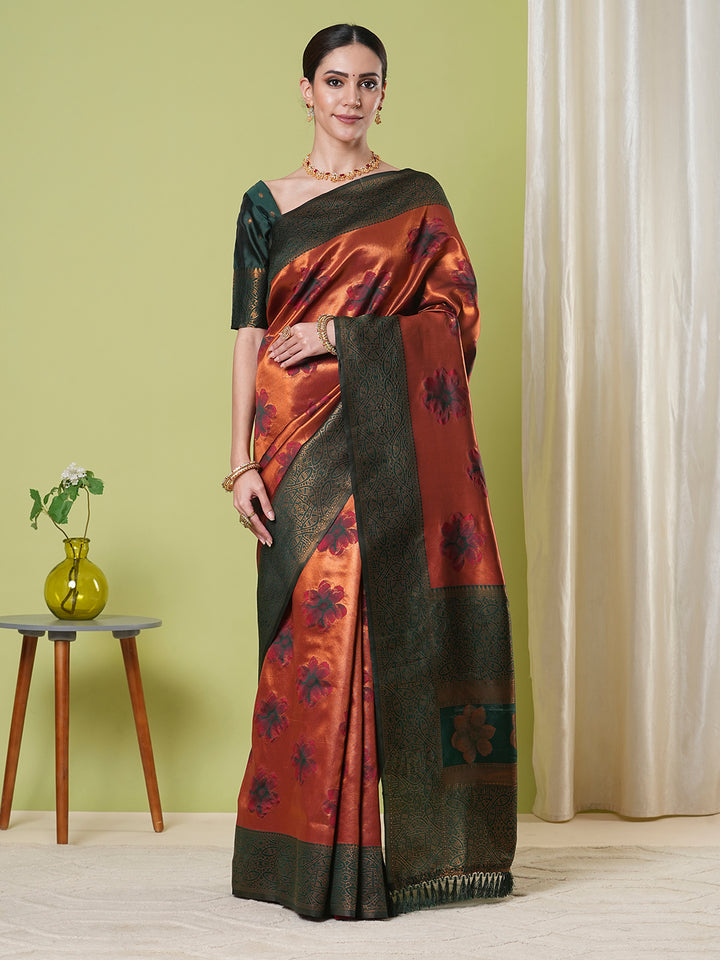 Banarasi Silk Saree | Wevon Jacquard Designer Elegant Festive Wear