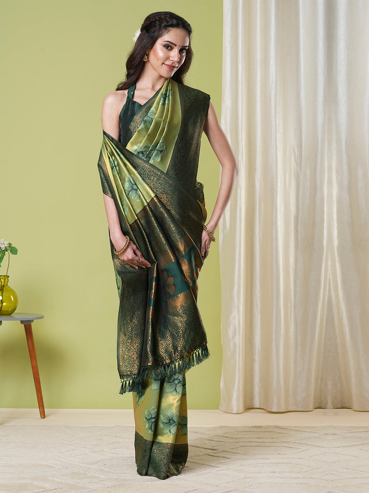 Banarasi Silk Saree | Wevon Jacquard Designer Elegant Festive Wear