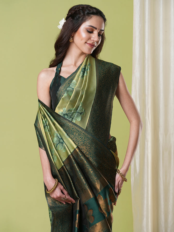 Banarasi Silk Saree | Wevon Jacquard Designer Elegant Festive Wear