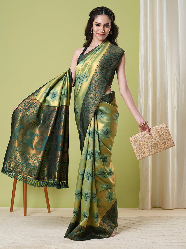 Banarasi Silk Saree | Wevon Jacquard Designer Elegant Festive Wear
