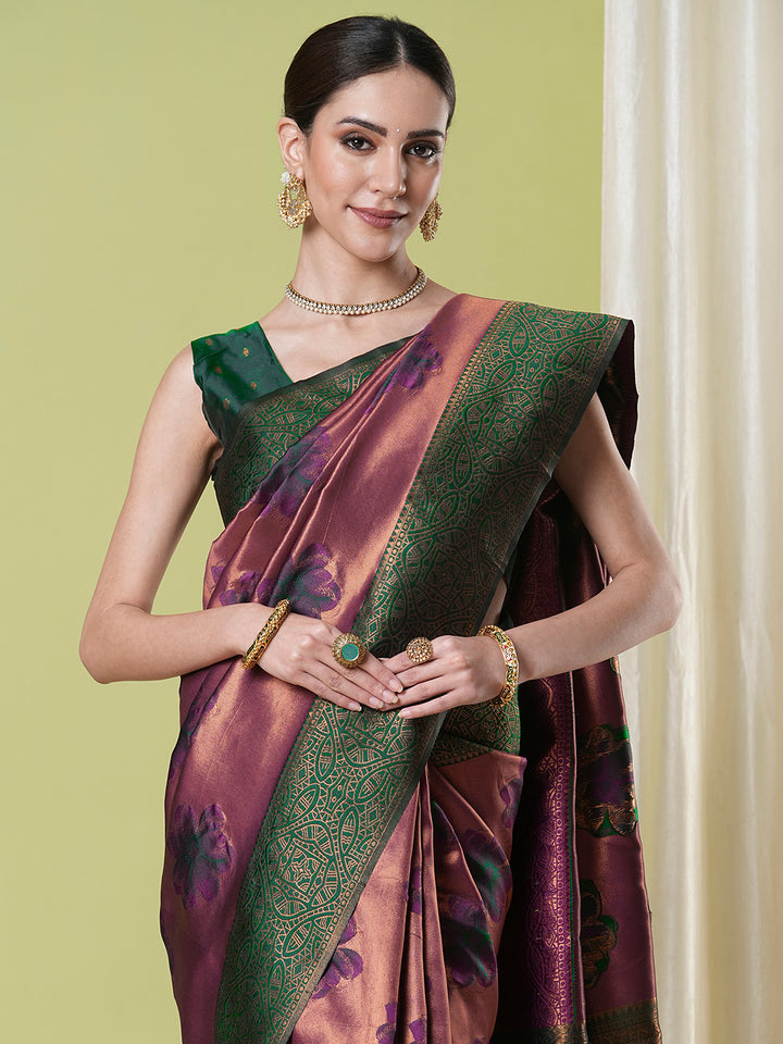 Banarasi Silk Saree | Wevon Jacquard Designer Elegant Festive Wear