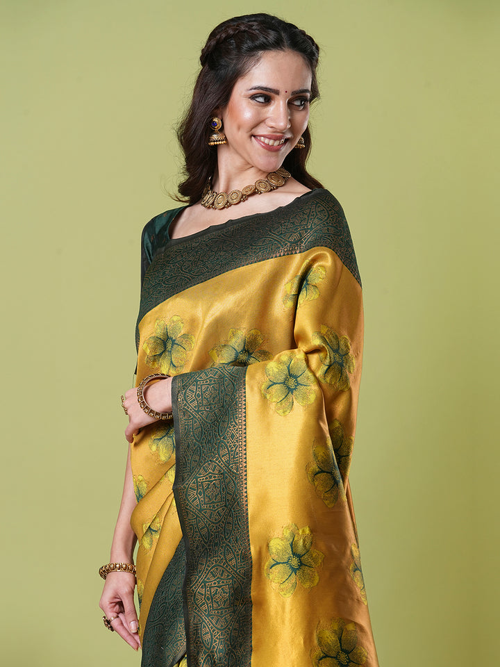 Banarasi Silk Saree | Wevon Jacquard Designer Elegant Festive Wear