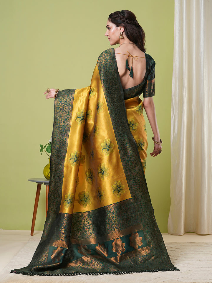 Banarasi Silk Saree | Wevon Jacquard Designer Elegant Festive Wear
