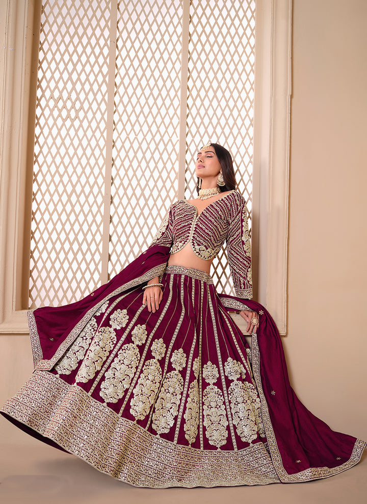 Ethnic Shimmer Silk Lehenga Set | Gorgeous Designer Embroidery