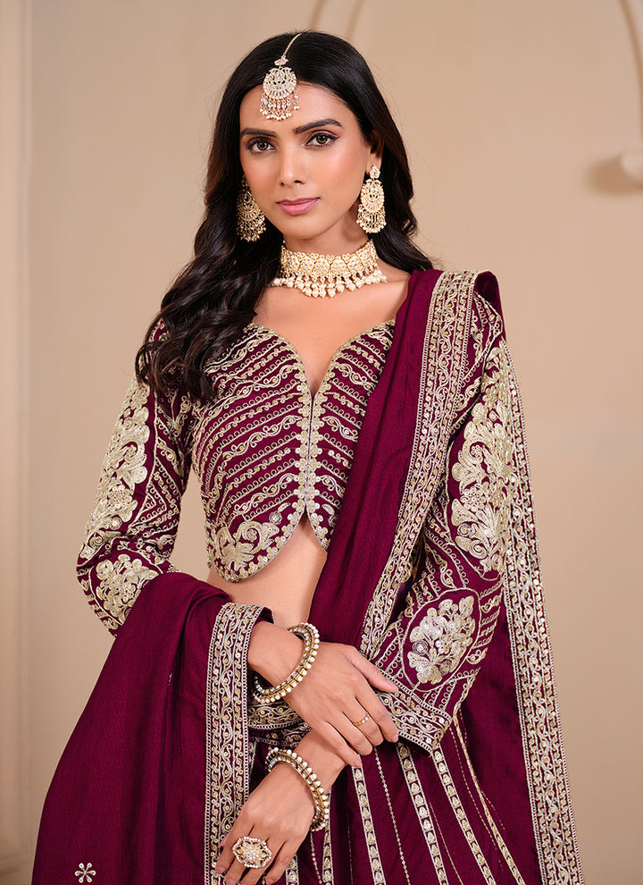 Ethnic Shimmer Silk Lehenga Set | Gorgeous Designer Embroidery