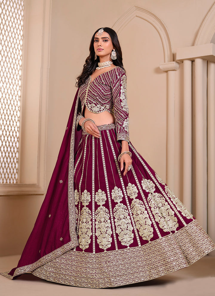 Ethnic Shimmer Silk Lehenga Set | Gorgeous Designer Embroidery