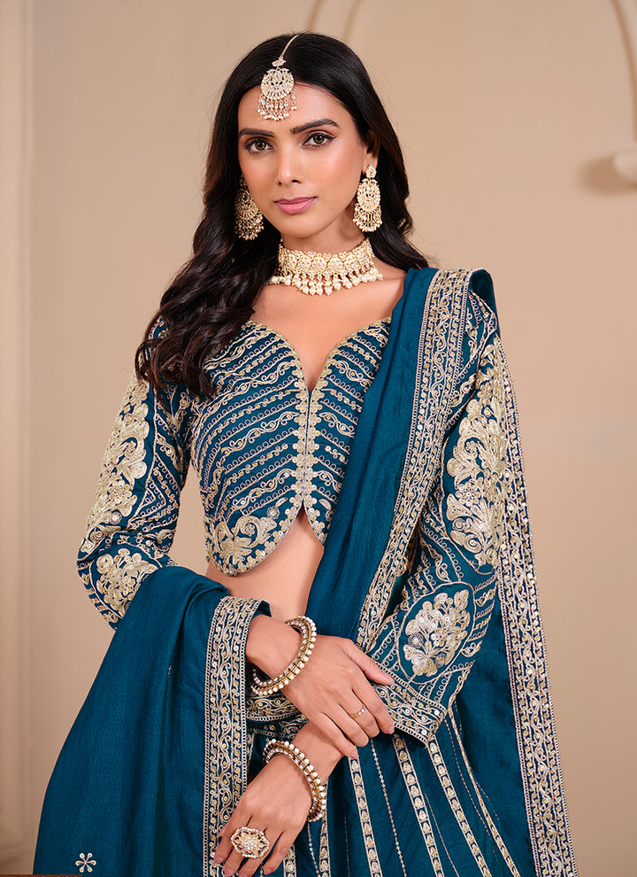 Ethnic Shimmer Silk Lehenga Set | Gorgeous Designer Embroidery