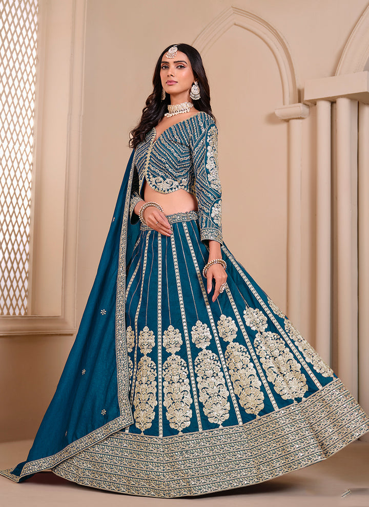 Ethnic Shimmer Silk Lehenga Set | Gorgeous Designer Embroidery